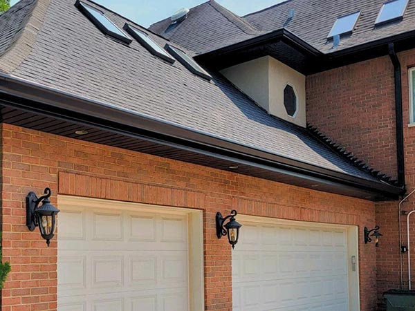 black gutter installation